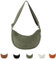 Cord Crossbody Bag für Damen, Cord Halbmond Tasche Umhängetasche Crossbody Moon Bag Hobo Halfmoon Bag Kord Schultertsche für Arbeit Einkaufen Schule Arbeit Shopping (Armeegrün)