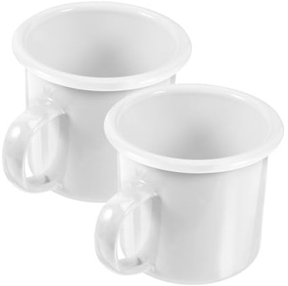 CIYODO 2pezzi Tazze Smalto Vintage Bicchieri Retro Per Caffè e Contenitore Decorativo Per Casa e Ufficio Capacità Pratico e Resistente