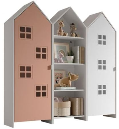 Casami Brügge 3-teiliger Kleiderschrank - 173x37x172 cm - Rosa/weiß