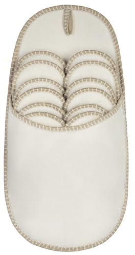 ONVAYA® Pantofole per ospiti in ABS, colore beige, set da 6 pezzi, suola antiscivolo, pantofole in feltro, taglia 36-45, beige., 36/45 EU