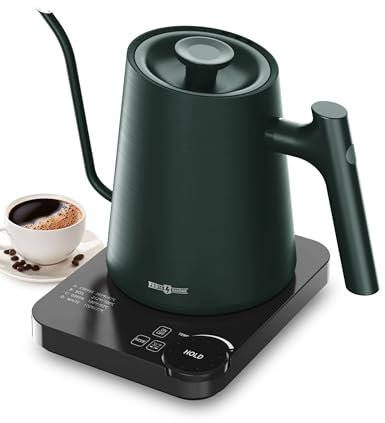 PARIS RHÔNE Gooseneck Electric Kettle, 0.9L Temperature Variable Electric Kettle for Coffee Tea Brewing, 24H Temperature Holding, 4 Temperature Presets