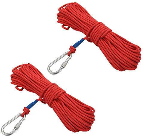 ISTOVO 2X Fishing Magnet Rope 20 Meters, Nylon Rope Braided Rope Heavy Rope with Safe Lock,Diameter 6mm Safe and