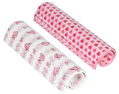 100 feuilles de papier d'emballage imprimé, papier ciré avec coeurs et roses, papier d'emballage pour sandwich, doublure de panier alimentaire, papier sulfurisé, papier de charcuterie