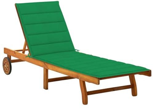 Sufrk Sonnenliege mit Auflage Akazie Massivholz Saunaliegen Kippliegen Outdoor Recliner - 3061349