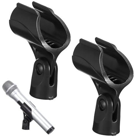 ifundom 2pcs Microphone Stand Clip Adjustable Mic Holder Stand for Gaming Mic Clamp Screw Adapter