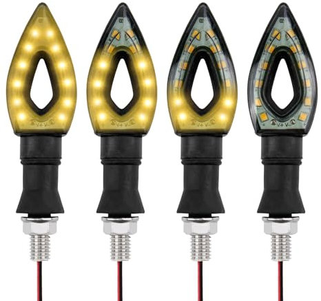 Smomend 12V LED Motorrad Laufeffekt Blinker, 4 Stück Blinker Motorrad Universal mit Fließendem Lauflichteffekt Hohe Helligkeit, IP68 Wasserdicht Miniblinker LED für Motorrad Roller Quad Cruiser