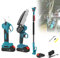 Cordless Pole Saw, 3 in 1 High Branch Saw with Brushless Chainsaw, Pruner Shear, 2M telescopic rod, Battery and Charger Included for Garden Tree Trimming Pruning 2batteries