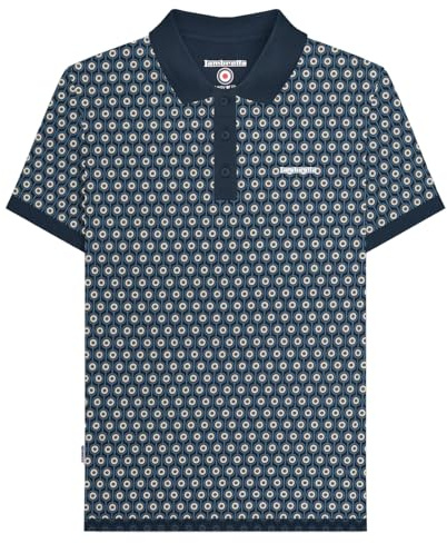 Lambretta Mens Geo Roundel Polo Shirt Big & Tall Short Sleeve Top Casual Smart