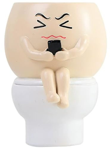 Lpitoy Pot De Plantes De Toilette Amusant pour Plantes D'intérieur, Pots De Fleurs De Toilettes Mignons, Jardinières Succulentes Originales, Idéales pour Maison, Le Bureau