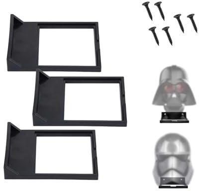 Gosknor 3er Wandmontage Display Ständer Kompatibel mit Star Wars Helm, Robustes & Elegantes Hängeregal mit Schrauben für Alle Standardgrößen