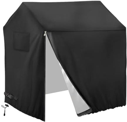Spielhaus-Abdeckung, wasserdichter Kinder-Gamehouse-Schutz, 140 x 160 cm & 120 x 140 cm, 420d Oxford-Gewebe, Spielzelt-Schild, für Garten, Terrasse, Camping, Schwarz