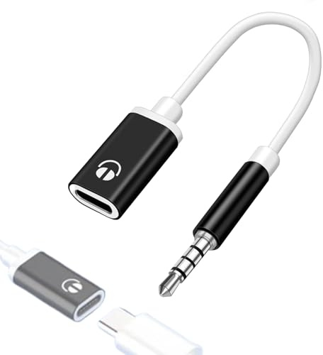 Cable de dongle de audio USB C Aux, adaptador de conector para auriculares hembra de 3,5 mm | Convertidor jack de 3,5 mm, adaptador de auriculares convertidor de tipo C, convertidor de auriculares de