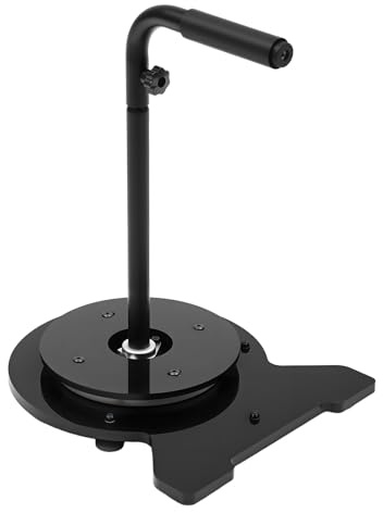 Feimire Aluminum Alloy Dual Ball Bearing Turntable Cable Reel Stand, Adjustable Feet Supports up to 220 lbs, Vertical & Horizontal Use, Ergonomic Detachable Handle, Smooth & Stable Rotation (Large)
