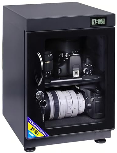 Dry Cabinet Camera Digital Control Dehumidifier Electronic Dry Box for Lens Camera Tea Stamp Jewelry Equipment Storage (35L)