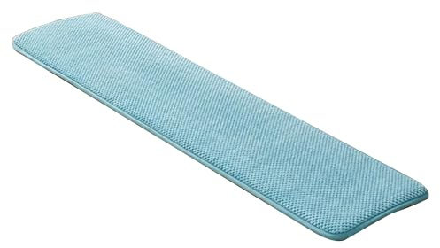 Premium Bankauflage aus Holz, lange Esszimmerstuhlauflagen mit Bändern, 200 x 45 x 1,5 cm, blau, ideal für drinnen & Wohnzimmer, bequeme Sitzkissen für Küche & Esszimmermöbel