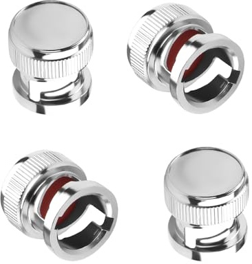 QIANRENON BNC Protective Cap Dustproof Dirt-Resistant Moisture Proof BNC Female Connector Metal Dust Cover Protective Sleeve Terminal Plug, for Protecting Maintaining Port, 4Pcs