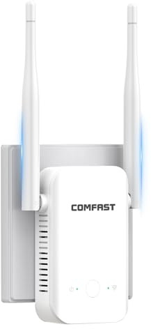 COMFAST Répéteur WiFi Puissant, N300Mbps 2,4GHz Amplificateur WiFi | avec 2 Antennes Haut Gain, WPS Fonction, Repetiteur WiFi Puissant sans Fil Compatible avec Toutes Les Box Internet