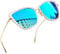 Joopin Große Katzenaugen Sonnenbrille Damen XL und Cat-eye Sonnenbrille Damen Blau Gläser Verspiegelt 2025 UV400 Retro Brille (Verspiegelt Blau)