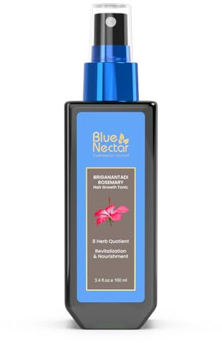 Blue Nectar Advanced Plant Based Rosmarin Haarwuchsserum, natürliche Alternative zu Redensyl | Intensives ayurvedisches Haarserum für Frauen & Männer für gesundes Haar & Kopfhaut (8 Kräuter, 100 ml)