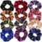 H&S Satin Haargummi Set - 12 Stück - Scrunchies Haargummi Zopfband für Mädchen & Damen - Mehrfarbig Bunt, ultradehnbarer Zopfgummi in Pastellfarben
