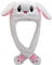 Yixda Lustige Tiermütze Warm Plüsch Mütze Paws Ohren Wintermütze Hut (Weiß Hase)