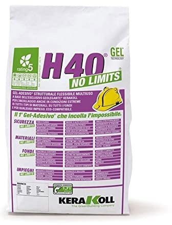 Kerakoll Cola universal H40 No Limits en bolsa de 5 kg para suelo y revestimiento blanco