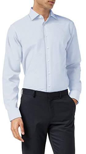 Seidensticker Herren Business Hemd - Shaped Fit - Bügelfrei - Kent-Kragen - Langarm - 100% Baumwolle, Blau (Hellblau 11), 42 EU