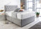 Sleep Factory's Grey Suede Chesterfield Divan Bed Set & Memory Foam Mattress 5.0FT (King), No Drawers