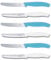 Victorinox 6 Stück Tafelmesser - Küchenmesser - Brötchenmesser Swiss Classic mit Wellenschliff - Swiss Made - Karibikblau/Weiß
