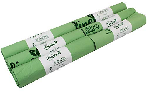 60 x 240L BioLiner Compostable Bags for Large Wheelie Bins (6 rolls) Food Waste Bin Liners - EN 13432 - Compostable 240L Large Wheelie Bin/Dustbin Bags with Composting Guide