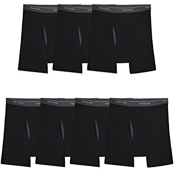 Fruit of The Loom Mens Coolzone Briefs, Moisture Wicking & Breathable, Assorted Color Multipacks Boxer, 7 Pack - Black, Medium US