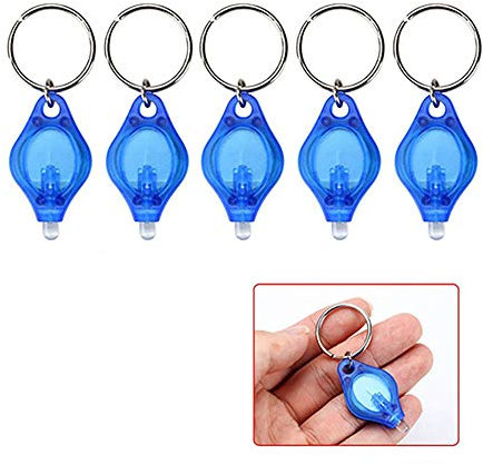 Lot de 2/5 mini lampe de poche LED UV vérificateur d'argent porte-clés lampe torche détecteur de lumière LED 7 couleurs