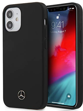 Mercedes-Benz MEHCP12SSILBK Silicone Line Hülle für iPhone 12 Mini 5,4 schwarz