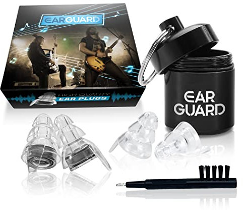 EarGuard High Fidelity Ohrstöpsel, Musik-Ohrstöpsel, Gehörschutz für Konzerte, Musiker, Motorrad, Flugzeuge, 23 dB Geräuschreduzierung