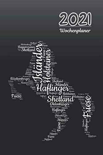 Wochenplaner 2021 Pferde: Timer A5 klein mit ToDo Liste | Wochenkalender | Organizer | Kalenderbuch | Tagebuch | Terminkalender | Motiv: Pferderassen 1