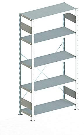 Steckregal aus Metall - Stecksystem Lagerregal 200 x 100 cm - 40 cm tief verzinkt - Fachlast 230 Kg