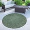 Paco Home Outdoor Teppich Flachgewebe Sisaloptik Modern Einfarbig meliert wetterfest & pflegeleicht Küchenteppich Ideal für Terrasse Balkon Garten, Grösse:120 cm Rund, Farbe:Grün