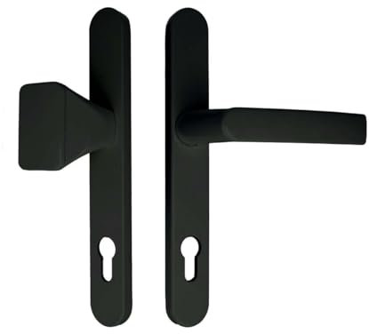 Premium Drückergarnitur Breva - Schildbreite 35mm, Farbe:Schwarz RAL 9005, Griffart:Griff-Knauf