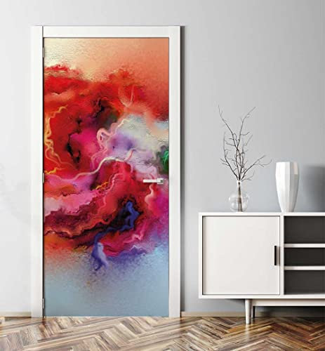 MyMaxxi - Tür bekleben mit Türtapete Türposter Türfolie Selbstklebend 90x200 Abstrakter Farbverlauf - Tür verschönern Türaufkleber Türklebefolie Bunt Farbenfroh Mehrfarbig
