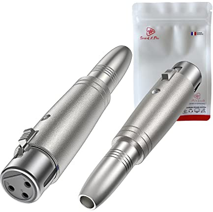 Sound X Pro - 2x Adaptador Jack 6,35 mm hembra a cable XLR hembra conector profesional