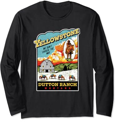 Yellowstone Centered Design Ranch Poster Langarmshirt
