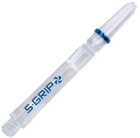 Harrows Supergrip Spin Schäfte von Thor-Sports mit 360 Grad rotierendem Top S-Grip 2BA Gewinde (Short, Clear)
