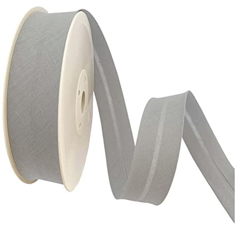 TEXTEX = 20 mm Breites Schrägband. 50% Baumwolle und 50% Polyester. Stück von 10m - (Mittelgrau)