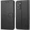 NWNK13 For Oppo A57 / A77 / A57S Case Leather Wallet Book Flip Stand View Phone Cover with Card Holder Slots Compatible with Oppo A77S (Black)