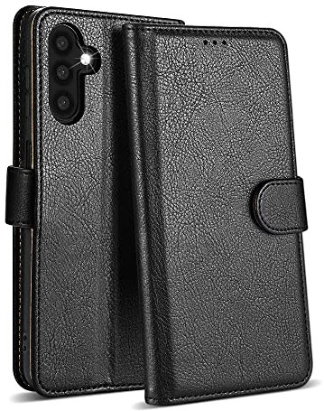 Case Collection for Samsung A14 Phone Case - Leather Folio Flip Kickstand Shockproof Cover with RFID Blocking Card Slots Wallet for Samsung Galaxy A14 4G / 5G Case Black