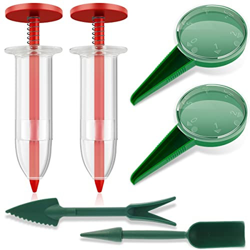 miuline 6pcs Seed Dispenser for Small Seeds Mini Sowing Manual Handhold Seedlings Dibber, Transplanter, Widger Set Garden Tool Sets Professional Reusable Hand Spreader