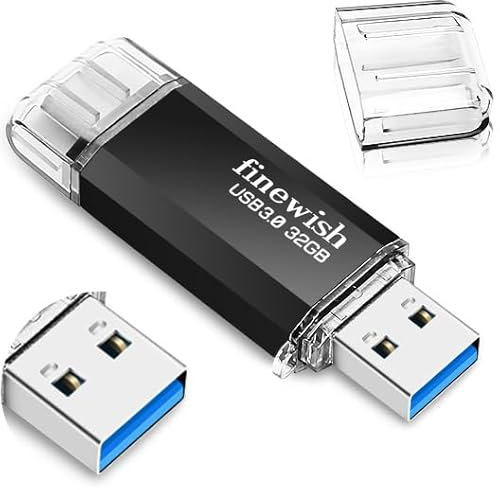 USB C Stick 32GB Speicher 40 MB/s Dual-Laufwerk Typ C + USB 3.0 Flash Drive-Speicherstick Memory Stick Kompatibel für Android Phone, MacBook/Pro/Air und mehr (Schwarz)