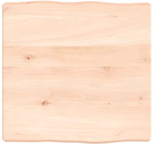 vidaXL Tischplatte, Holzplatte für Tisch Esstisch Couchtisch, Massivholzplatte Handgefertigt mit Baumkante, Ersatztischplatte, 40x40x(2-6) cm Massivholz Unbehandelt