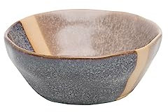 Tranquillo Snack Bowl INDUSTRIAL grau/braun Schüssel aus Keramik Müslischale Snackschale Dipschalen Ramenbowl Frühstück, 12,7 x 12,7 x 4,5 cm