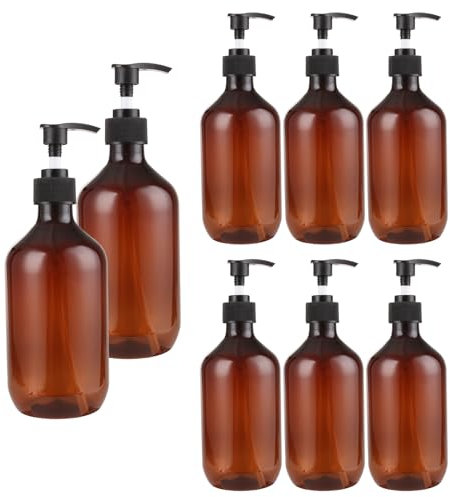 YOUNTHYE 8PCS 17oz/500ml Pump Bottle, Empty Refillable Soap Dispenser for Bathroom, Kitchen Use - Plastic Lotion Bottles